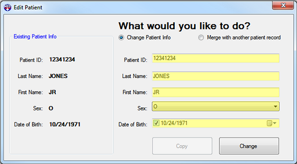 Patient Updater Patient Changed Existing Patient