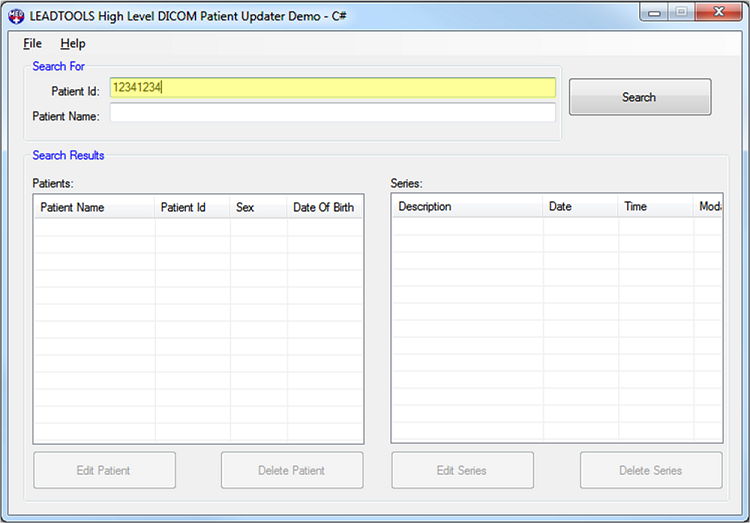 Patient Updater Patient Merge Search Dialog