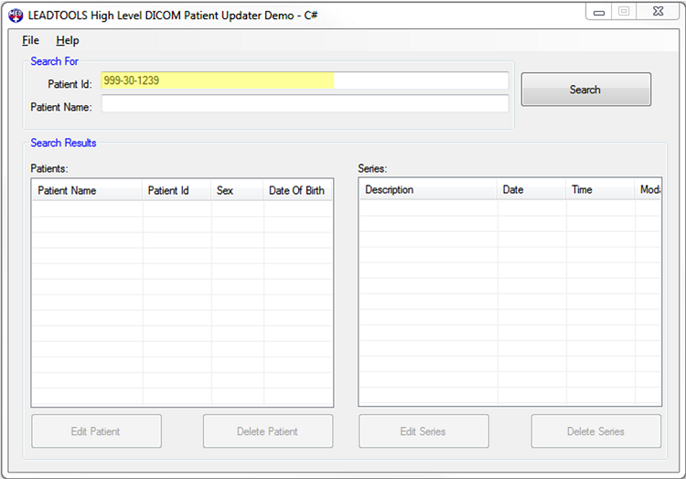 Patient Updater Delete Patient Record Search Dialog