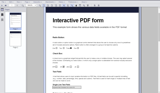 PDF Form Fields screenshot