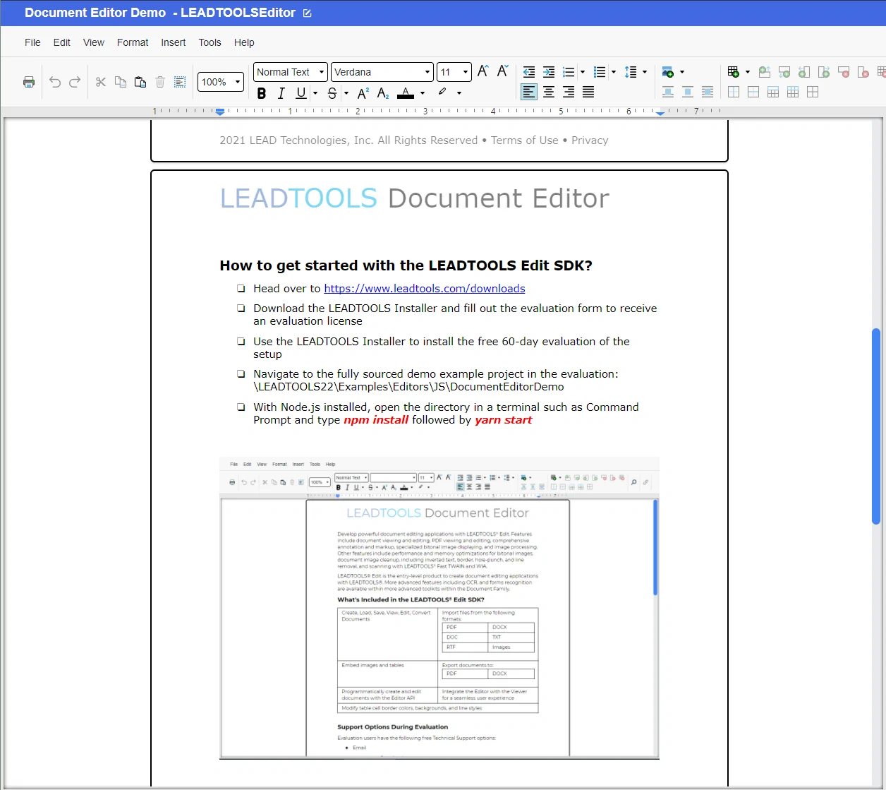 Document Editor screenshot